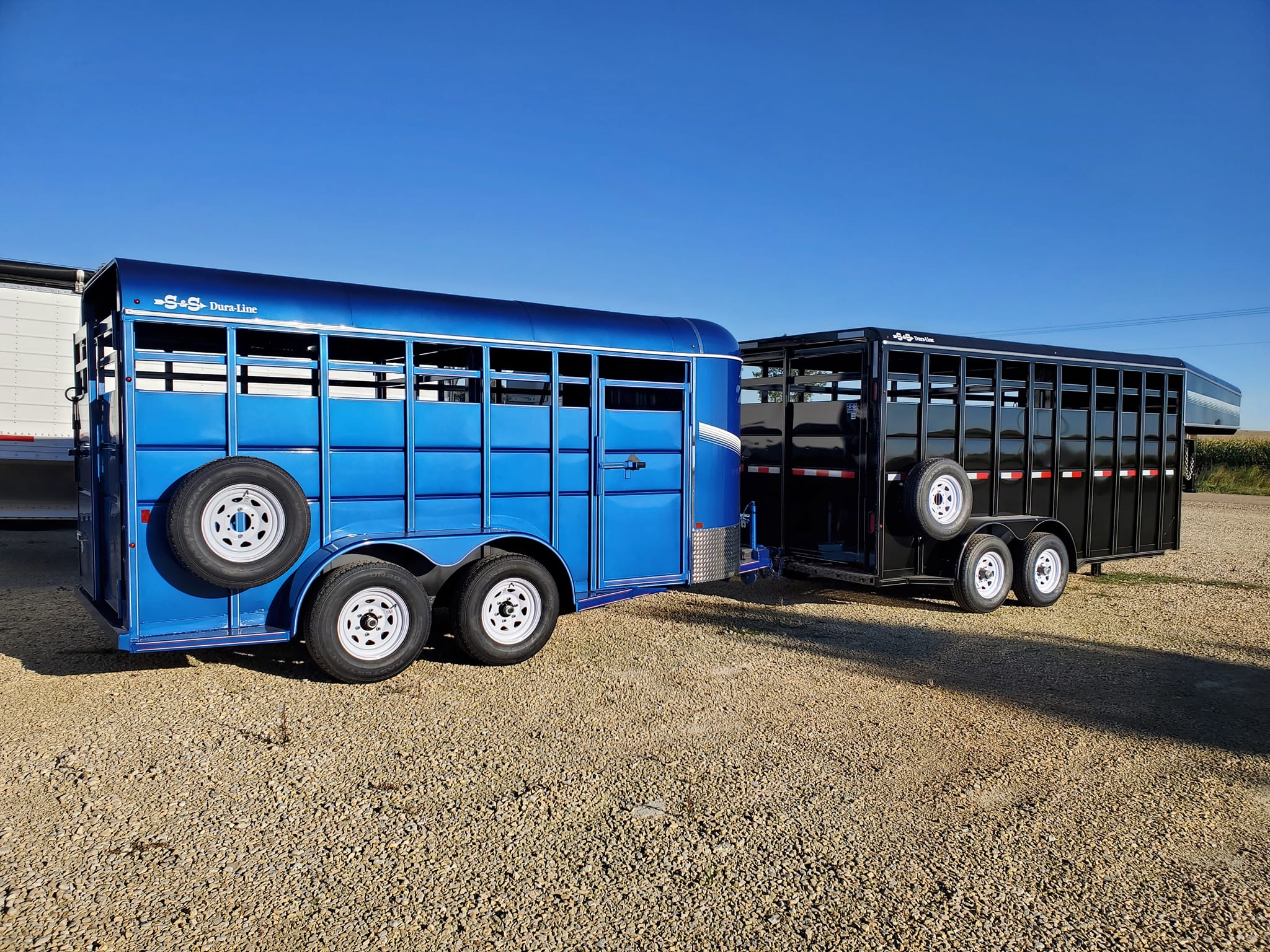 Blue & Black Trailers Outside